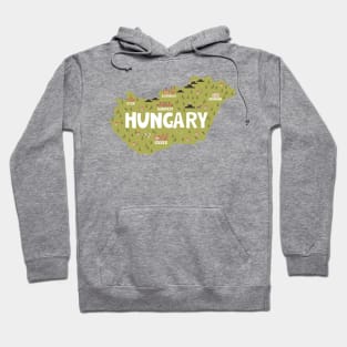 Hungary Illustrated Map Hoodie